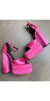 Sandalia doble plataforma pulsera rosa